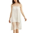 thumbnail image 1 of Defitshape Women's Cotton Victorian Nightgown Cute Overlay Sheer Lounge Dress Summer Lace Frilly Ruffle Billowy Sleeveless Pajama Shirt Soft Sleepwear White Medium, 1 of 4