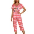 thumbnail image 1 of Homgro Women's Cute Capri Pajama Set Cotton Blend Cartton Pajamas Plus Size Comfy Short Sleeve Lightweight Pjs Patterned11 Medium, 1 of 4