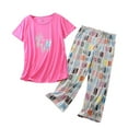 thumbnail image 1 of Homgro Women's Cute Capri Pajama Set Cotton Blend Cartton Pajamas Plus Size Comfy Short Sleeve Lightweight Pjs Patterned18 Medium, 1 of 1