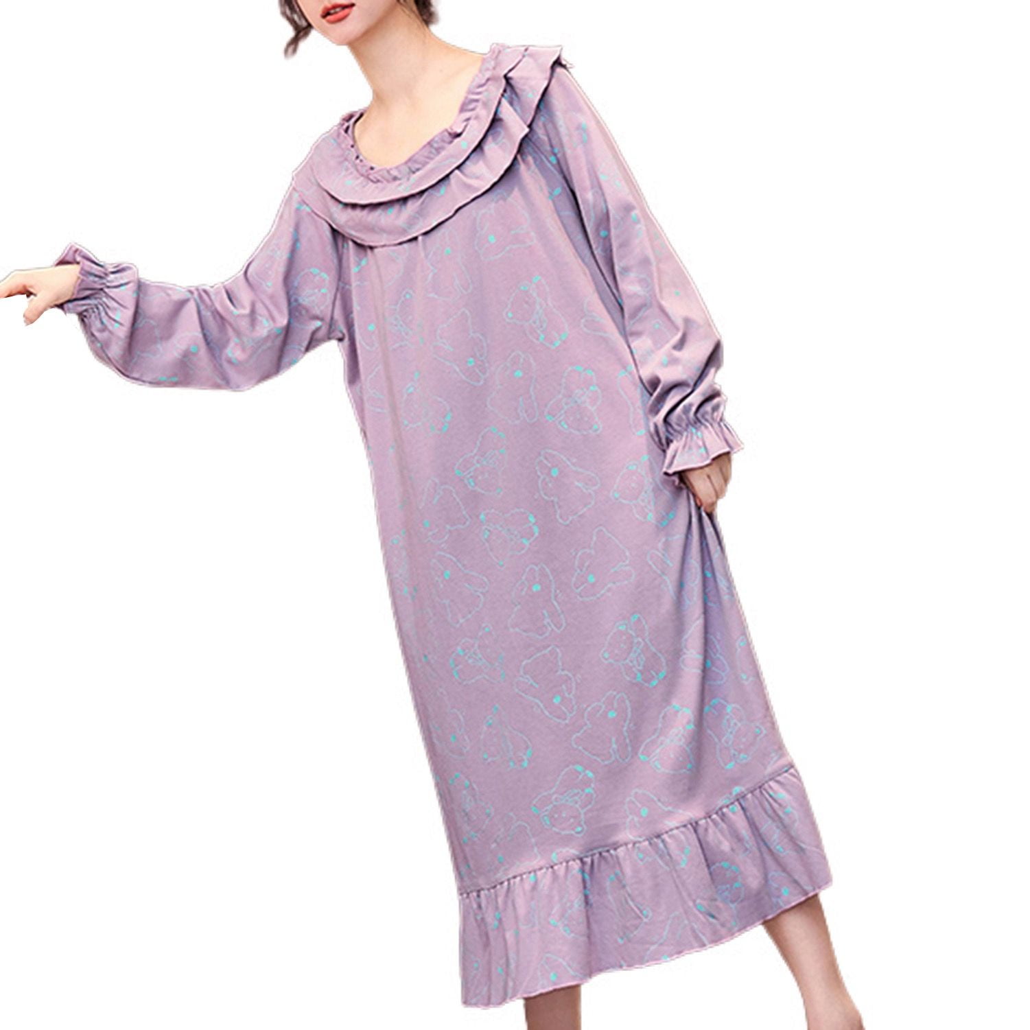 Homgro Women's Soft Nightgown Frilly Sleep Dress Summer Short Sleeve Comfy  Midi Sleepwear with Built in Shelf Bra Dark Grey Medium 