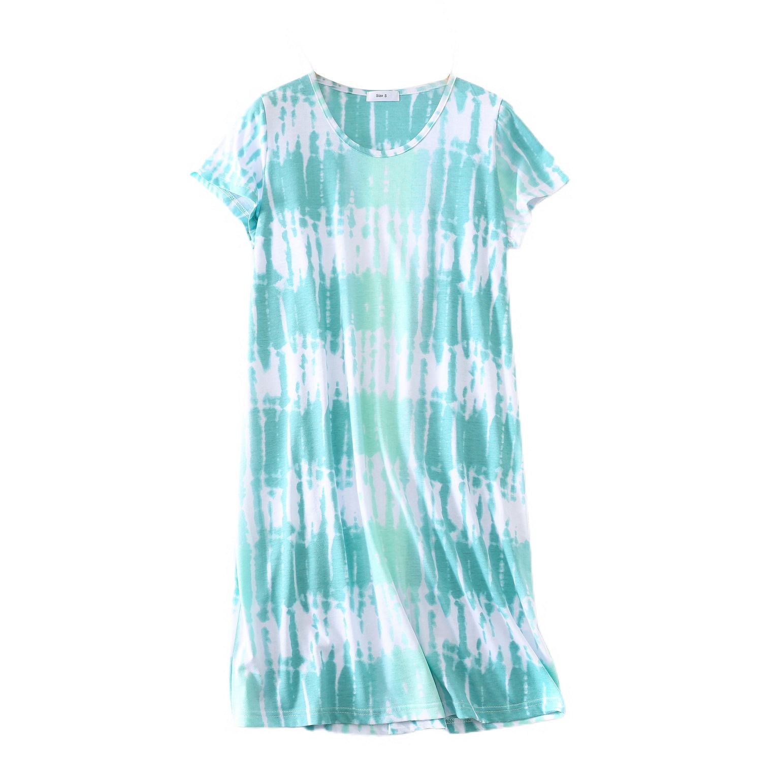 Homgro Women's Cute Short Nightgown Soft Tie Dye Cotton Pajamas Shirt ...