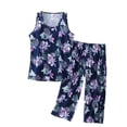 thumbnail image 1 of Defitshape Women's Cute Soft Tank Pajama Set 2 Piece Cami Pant Sleeveless Lightweight Family Summer Cotton Thin Pj Set Navy Medium, 1 of 4