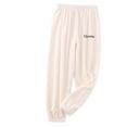 thumbnail image 1 of Defitshape Women's Fuzzy Pajama Pants Soft Flannel Fleece High Waisted Ankle Stretch Pleated Sleeping Thick Pj Bottoms Beige Small, 1 of 1