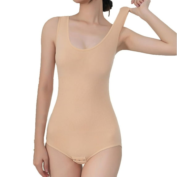 Defitshape Women's High Waist Shapewear Tummy Control Shaper Postpartum Spandex One Piece Tight Back Smoothing Slimmer Nude Small
