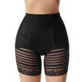 thumbnail image 1 of Defitshape Women's High Waist Trimmer Summer Mesh Breathable Thigh Butt Lifter Tummy Control Lace Hip Enhancer Shapewear Shorts Firm Compression Black Large, 1 of 5