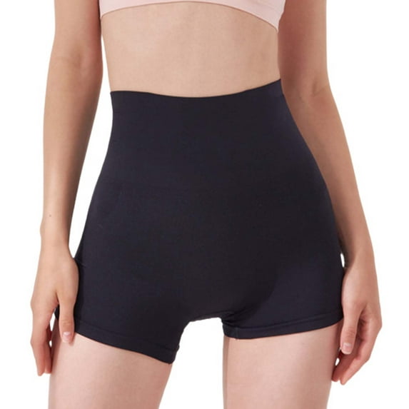 Defitshape Women's High Waisted Shaper Shorts Butt Lifting Body Shaper Tummy Control Thigh Underwear Shapewear Panties Black Small