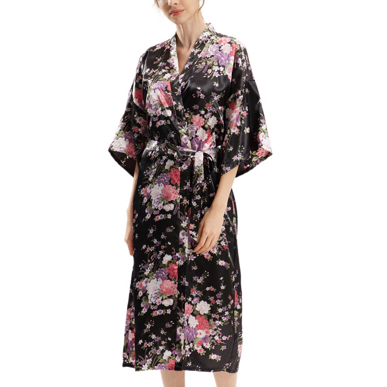 Cute Bathrobe Floral Long Kimono Loungewear