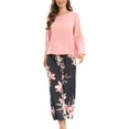 thumbnail image 1 of Defitshape Women's Long Sleeve Pajamas Cute Pjs 2 Piece Holiday Comfy Lightweight Printed Fall Pj Set Style4 12, 1 of 1