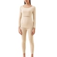 thumbnail image 1 of Defitshape Women's Maternity Long Sleeve Pajama Set Cotton Pjs Warm Fall Comfy Spring High Waisted Sleepwear Nude Small, 1 of 1