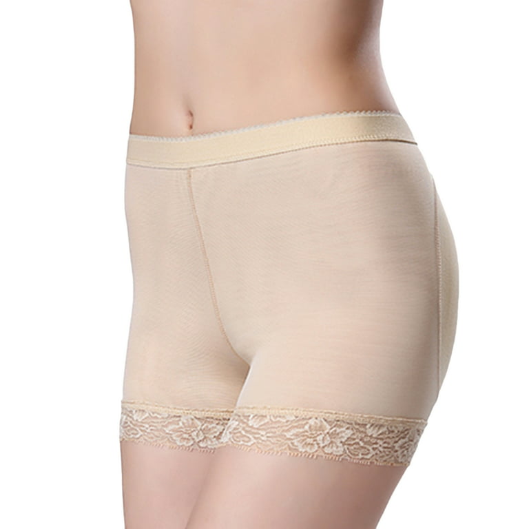 Homgro Women's Padded Butt Lifter Shapewear Seamless Mid Waist Lace  Removable Hip Enhancer Body Shaper Shorts Underwear Booty Lifting Panties  Fullness Big Butt Nude Small 