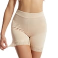 thumbnail image 1 of Defitshape Women's Padded Shapewear Shorts Firm Shapewear Underwear Lace Tight Butt Lifting Spandex Mid Thigh Butt Lifter Apricot 3X-Large, 1 of 4