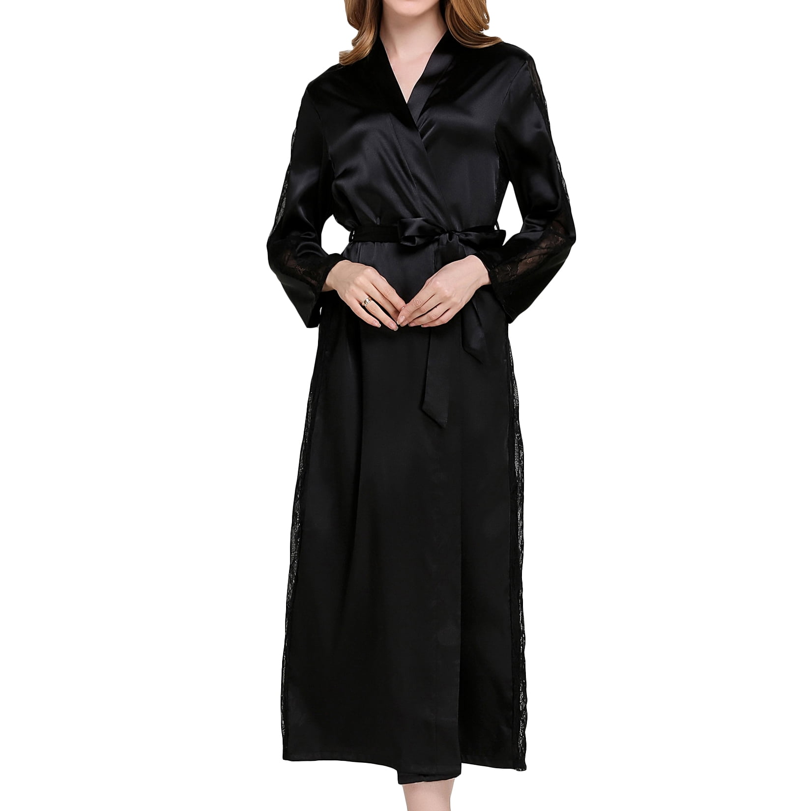 Black Satin Robe | Nightwear & Onesies | PrettyLittleThing