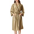 thumbnail image 1 of Defitshape Women's Satin Robe Summer Pjs Soft House Family Cozy Lightweight Spring Sleeping Fall Sleepwear Green 3X-Large, 1 of 1