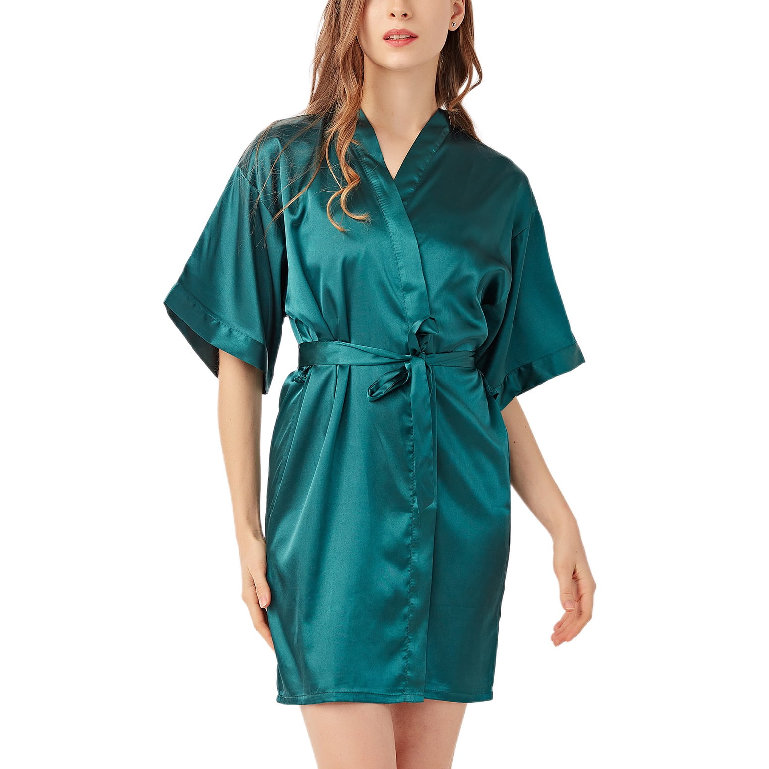 Soft Short Robe Defitshape Women's Satin Summer Robe Soft Bride Holiday Short House ...