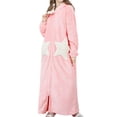 thumbnail image 1 of Homgro Women's Sherpa Fleece Robe House Coat Hoodie Flannel Fuzzy Oversized Thick Winter Warm Star Pockets Long Sleeve Soft Housecoat Bathrobe Full Length Pink X-Large, 1 of 5