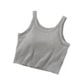 thumbnail image 1 of Defitshape Women's Sleeveless Tank Tops Soft Top Padded Racerback Bra Workout Racer Back Casual Summer Grey Small, 1 of 1