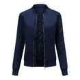 thumbnail image 1 of Defitshape Women's Soft Jacket Zip Up Top Winter Fashion Fall Spring Full Zip Cozy Smooth Classic Pocket Jackets Navy Small, 1 of 1
