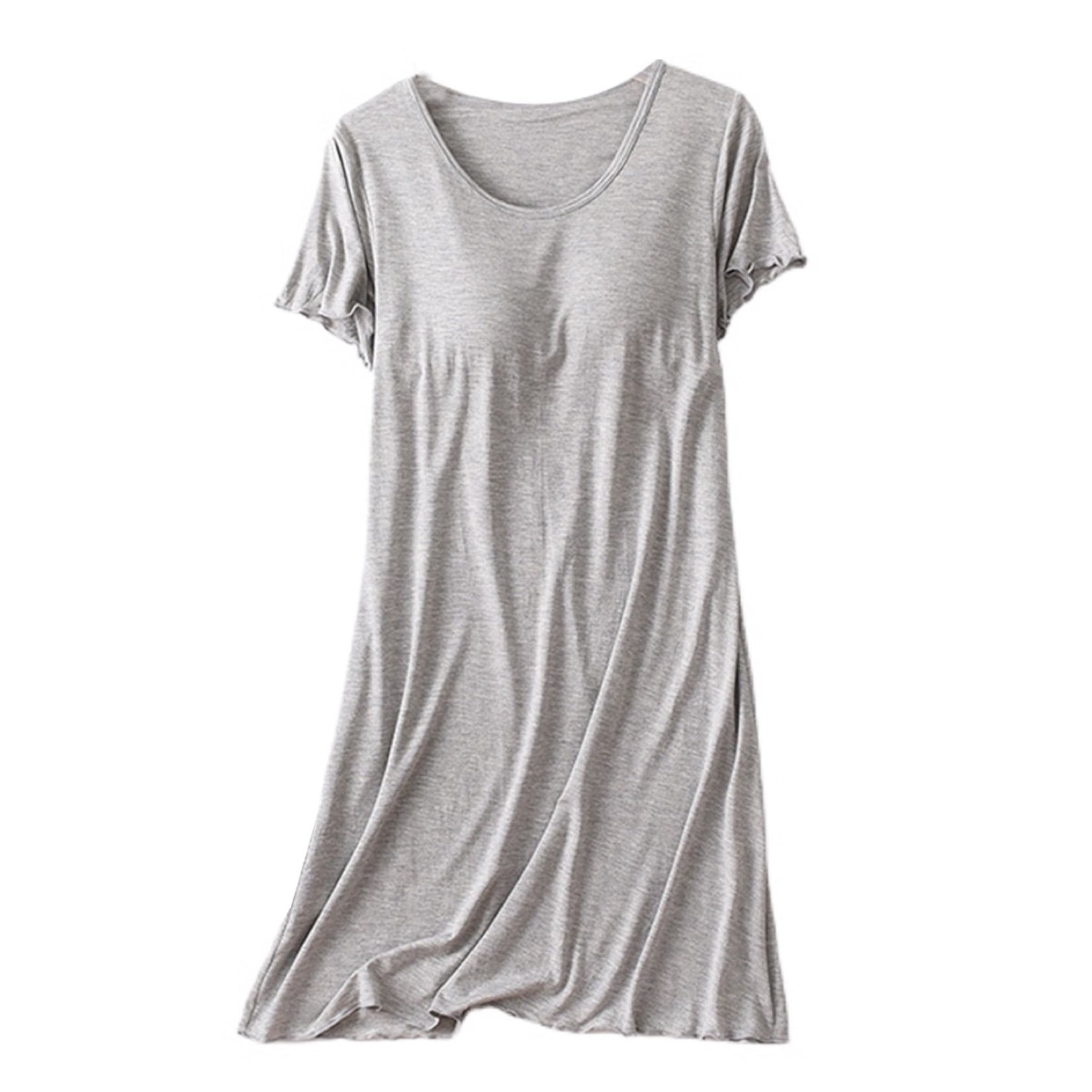 Frilly Soft Robe Defitshape Women's Soft Nightgown Frilly Short Sleeve Comfy Midi ...