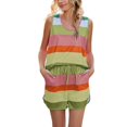 thumbnail image 1 of Defitshape Women's Soft Plus Size Pajamas Short Pjs 2 Piece Thin Comfy Cotton Loose Cool Tank Fitted Spring Trendy Pajama Set Green X-Large, 1 of 4
