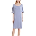 thumbnail image 1 of Defitshape Women's Summer Soft Nightgown Short Sleeve Side Split Lightweight Sleep Dress Loungewear Nighty Sky Blue Small-Large, 1 of 4