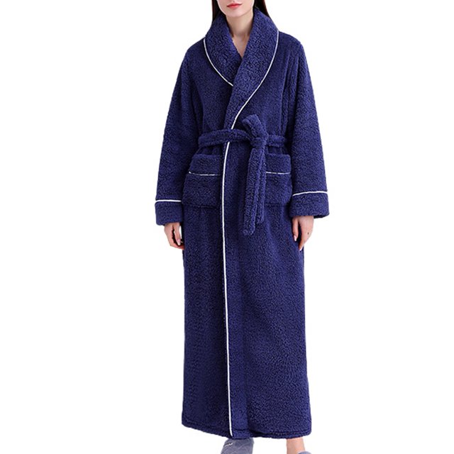 Homgro Women's Terry Cloth Robe Winter Cozy Long Sleeve V Neck Shawl
