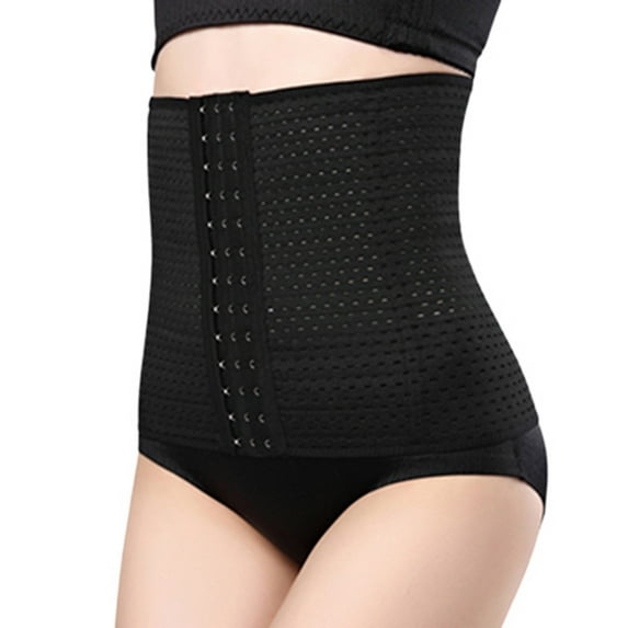 Defitshape Women's Waist Trainer Shapewear Waist Cincher Wide Waist Girdle Tummy Control Lightweight Black 14