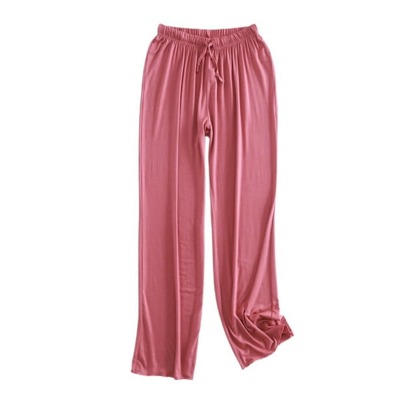 Homgro Women's Wide leg Pajama Pants Pj Bottoms Loose Fit Lightweight Ankle Elastic Waist Nightwear Red 16