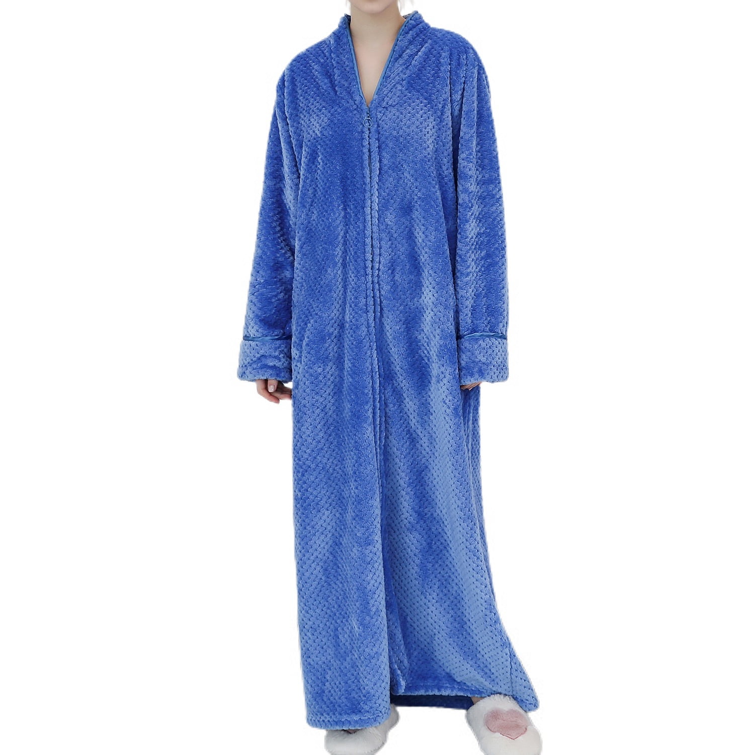 Homgro Women's Winter Long Plush Robe Ladies Full Length Soft Qulited
