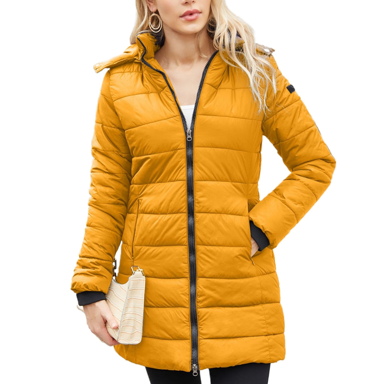 Autumn Winter Jacket Women Casual Coats Jackets, Apricot, Medium