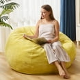 thumbnail image 1 of Homguava Bean Bag Chair: Teardrop Beanbag Chairs Soft Sofa with Memory Foam Filled (Yellow), 1 of 5