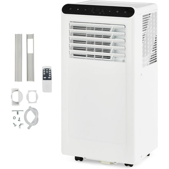 Homhougo 10,000 BTU Portable Air Conditioner, for Rooms Up to 450 Sq.Ft – 3-in-1 Quiet AC Unit with Fan & Dehumidifier, Includes Remote, Window Kit, Sleep Mode, Portable ac units for Rooms, (White)