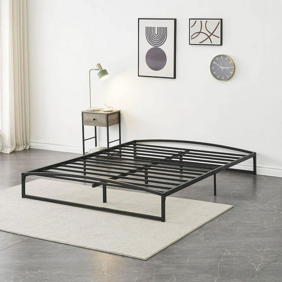 Homhougo—10 Inch Metal Twin Size Platform Bed Frame with Metal Slat Support Mattress Foundation, No Box Spring Needed