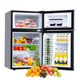 thumbnail image 1 of Homhougo—3.2 Cu.Ft Two Door Mini Refrigerator with Freezer, Stainless Steel Finish, 1 of 8