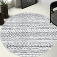thumbnail image 1 of Homhougo 3 Ft Boho Round Rug, Moroccan Vintage Low-Pile Washable Rug with Non-Slip Backing, Accent Mat for Bedroom, Kitchen, Living Room, Laundry, Nursery, or Dining Room, Light Grey, 1 of 7