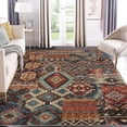 thumbnail image 1 of Homhougo-5' x 7' Washable Ethnic Tribes Area Rug Vintage Patchwork Distressed Floor Cover Stain-Resistant Rug Carpet, Brownish Red, 1 of 6
