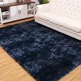 thumbnail image 1 of Homhougo—6' x 9' Shag Area Rug Modern Plush and Thick Fluffy Rug Non-Slip Carpet Fuzzy Shaggy Rug for Bedroom Nursery Dorm, Navy Blue, 1 of 6