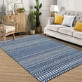 thumbnail image 1 of Homhougo 6'x9' Boho Washable Rug, Moroccan Vintage Low-Pile Area Rug, Non-Slip Backing Accent Mat for Bedroom, Kitchen, Living Room, Laundry, or Entryway, Blue, 1 of 6