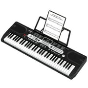 Homhougo 61-Key Portable Electric Piano with Microphone, Headphone Mode, Record Function, and Automatic Accompaniment for Beginners – Perfect for Outdoor Performances and Music Exploration