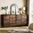 thumbnail image 1 of Homhougo 63" Dresser with 14 Fabric Drawers, Wide Dresser TV Stand with Built-in USB Ports, Multi-Functional Storage Unit for 75 Inch TVs, 1 of 7