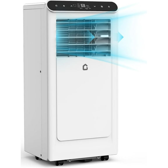 Homhougo 8,000 BTU 3-in-1 Portable Air Conditioner - Cools Rooms Up to 350 Sq.Ft, Dehumidifier & Fan, Remote Control, Smart/Sleep Mode & Timer