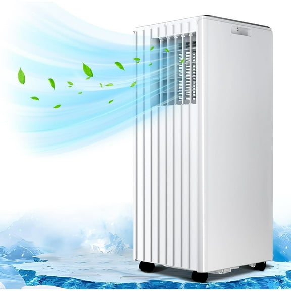 Homhougo 8,000 BTU Portable Air Conditioner with Dehumidifier, Cools Up to 350 Sq. Ft, 3-in-1 AC Unit with Remote Control, 2 Speeds, 24H Timer, Sleep Mode & Window Kit