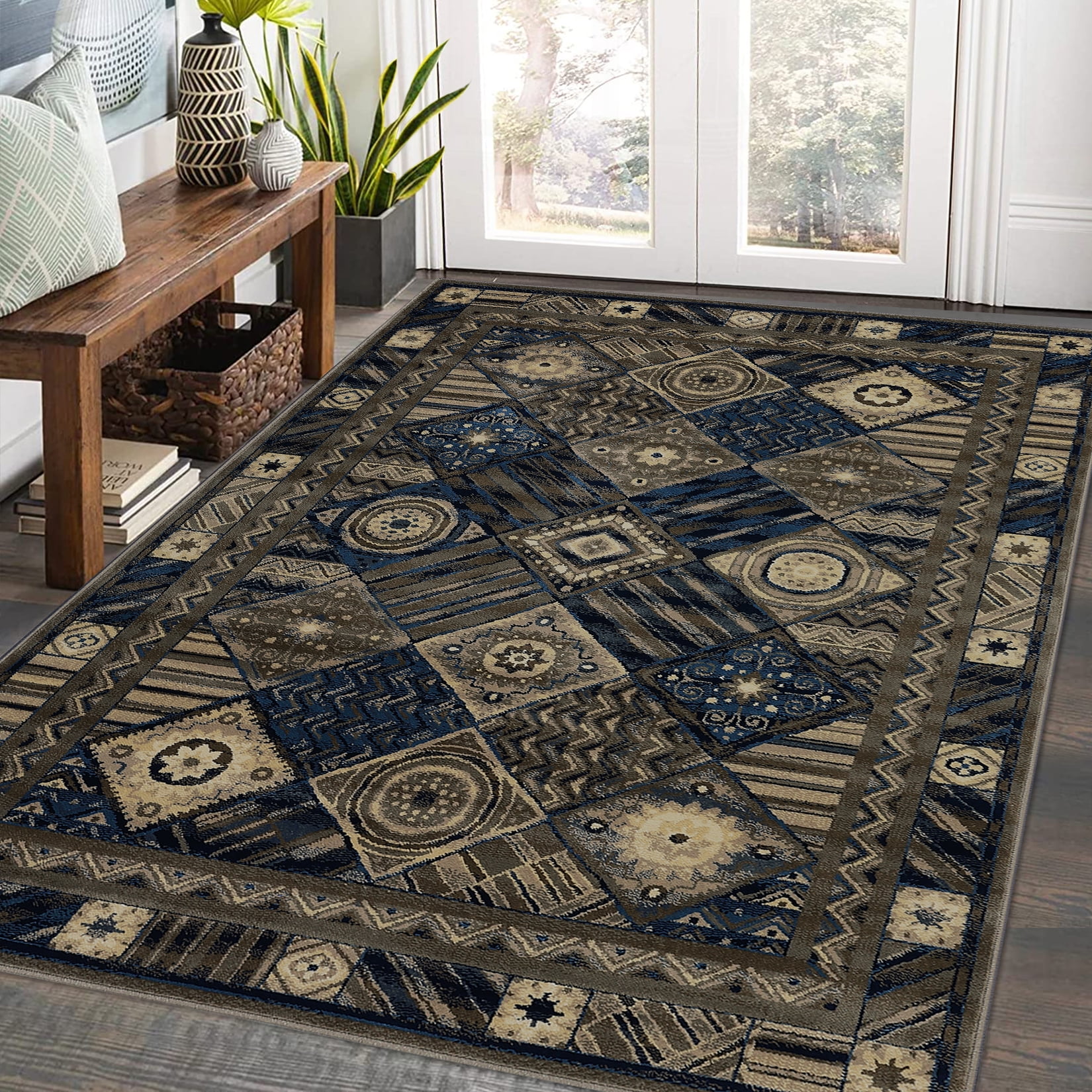 Picture of Homhougo—8' x 10' Large Area Rug Bohemian Tribal Soft Plush Area Rug ...