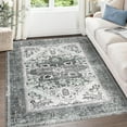 thumbnail image 1 of Homhougo 8x10 Vintage Boho Washable Area Rug, Non-Slip Soft Low Pile Carpet, Stain Resistant Living Room Bedroom Office Rug, Grey, 1 of 8