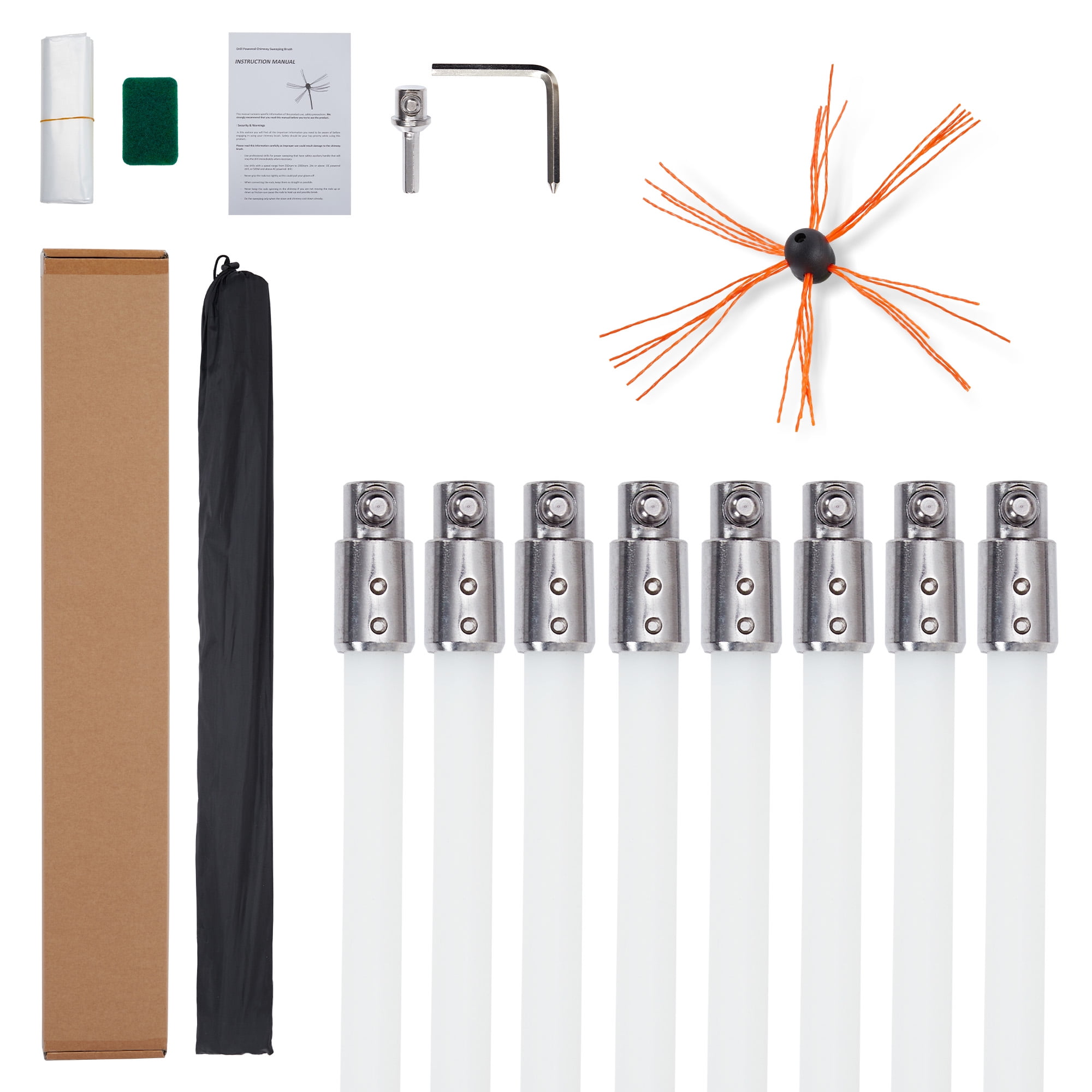 Homhougo Chimney Sweep Kit 26FT Length, Chimney Cleaning Tool Kits with