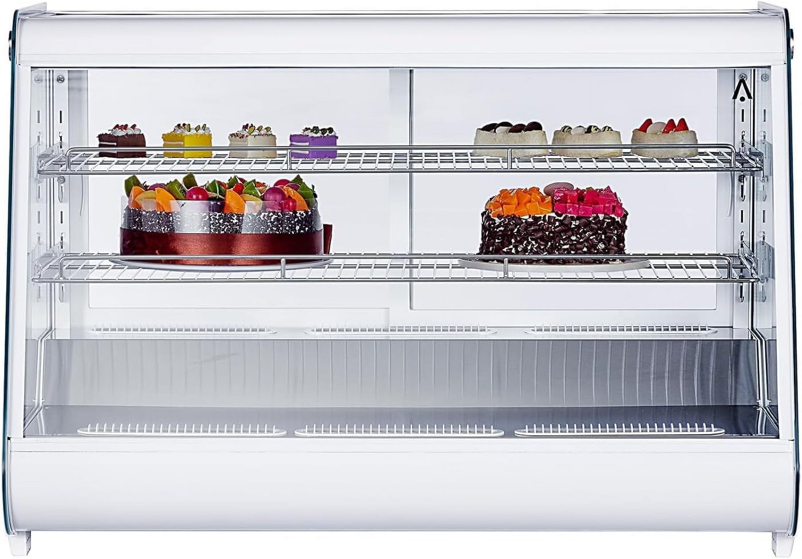 Homhougo Commercial Cake Display Refrigerator 6.5 Cu.Ft/183L Countertop Refrigerated Display Case with Digital Controller, Automatic Defrost, LED Lighting and 2 Adjustable Shelves Fridge for Cafe