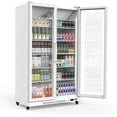 thumbnail image 1 of Homhougo Commercial Merchandiser Refrigerator with 2 Glass Doors, 27.1 Cu.Ft, Display Beverage Cooler Fridge with LED Lighting for Bar Restaurant Cafe, ETL NSF Certified, White, 1 of 7