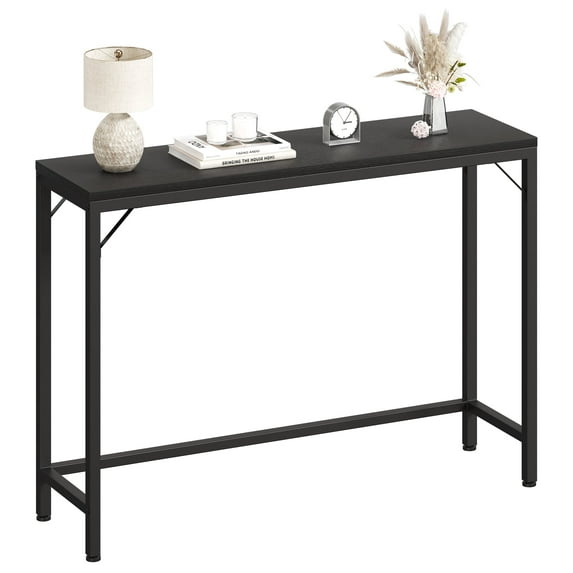 Homhougo—Console Table, Narrow Sofa Table, 39" Entryway Small Sofa Side Display for Hallway, Bedroom, Living Room Foyer, Corridor,Black