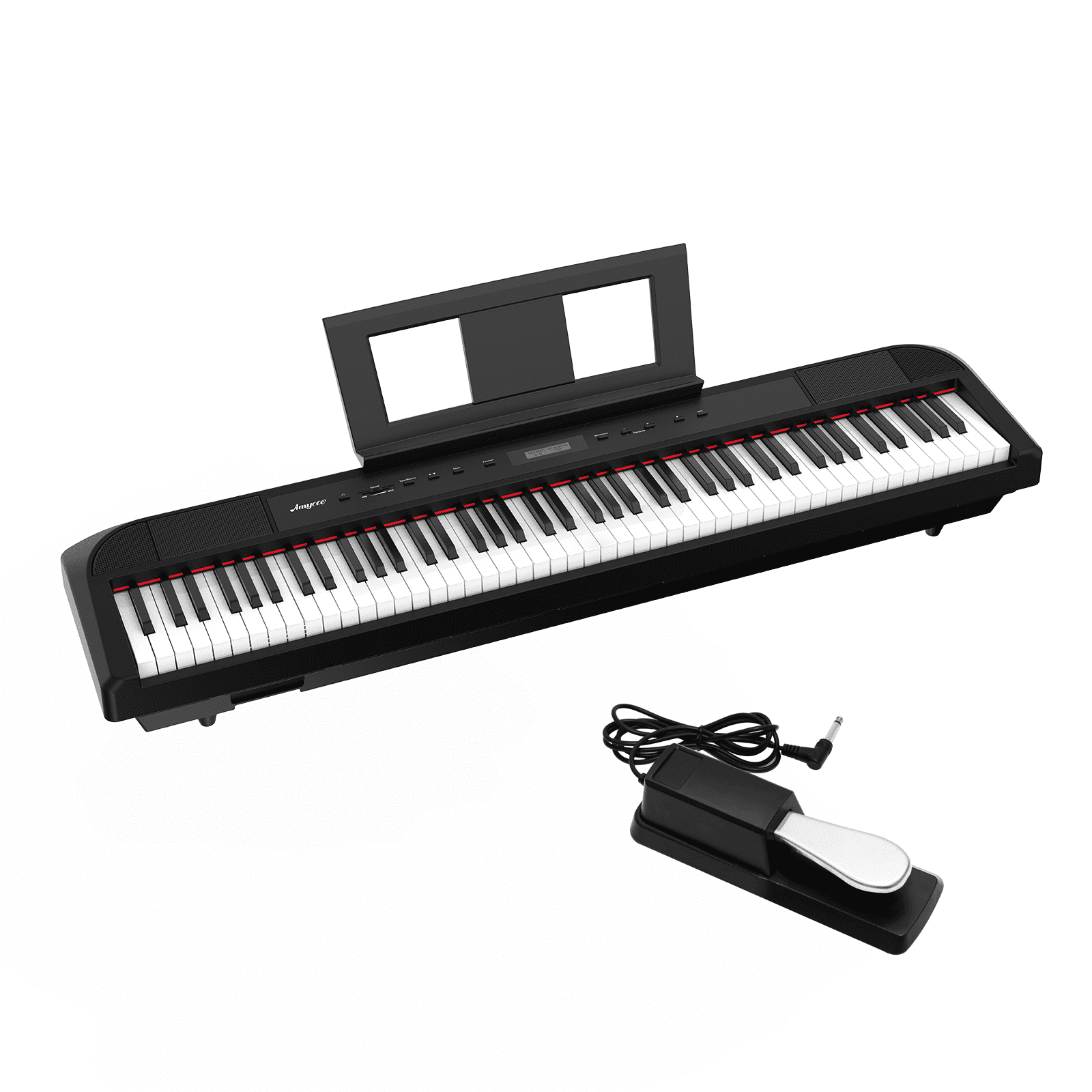 Homhougo Digital Piano 88 Key Weighted, Full-Size Electric Piano Portable Keyboard for Beginners/Adults with Sustain Pedal,Power Supply Built in Speakers