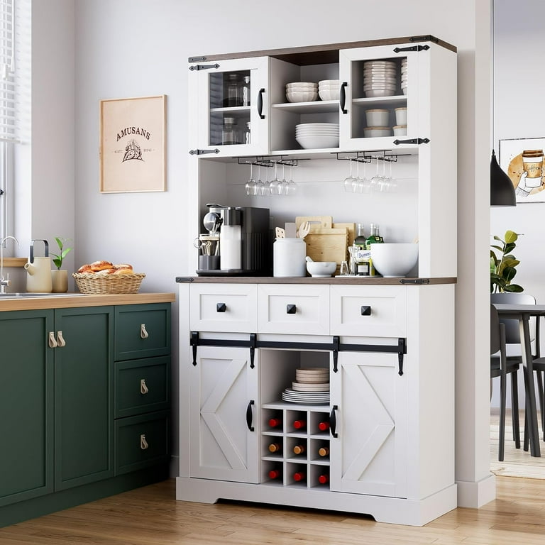 Tall coffee bar cabinet discount