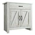 thumbnail image 1 of Homhougo Farmhouse Sideboard Buffet Cabinet, Barn Door Style Kitchen Cabinet, 32" Accent Cabinet for Kitchen, Living Room or Entryway, White Wash, 1 of 6